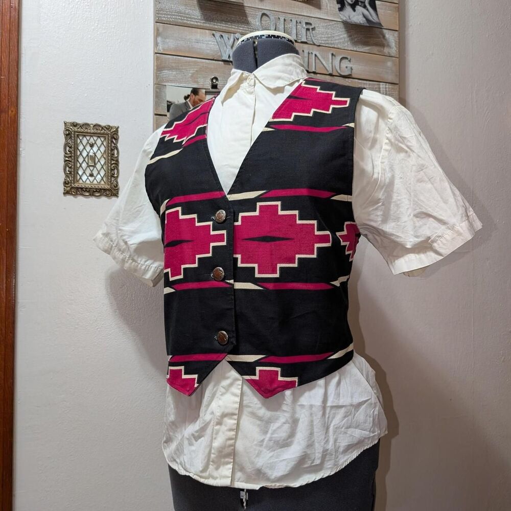 Vintage 90's Women's Western Vest and button front shirt
